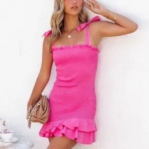 TCEC Vibrant Pink Kids Casual Dress